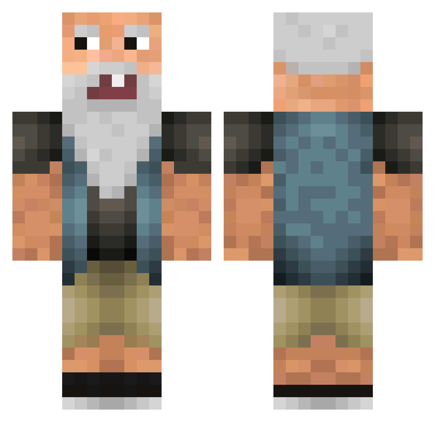 Dyret Minecraft skin, front and back view