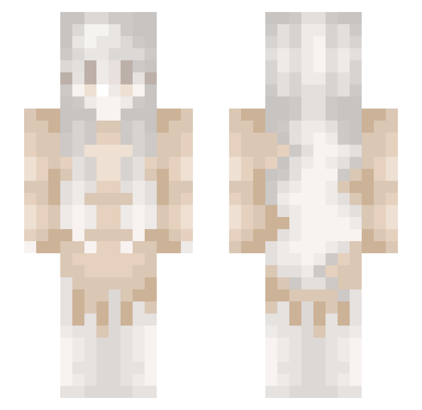 Ysstorm Minecraft skin, front and back view