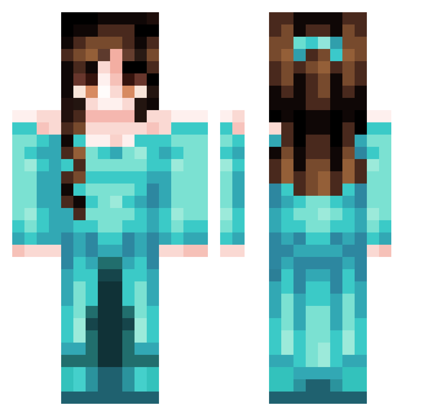 ltty_Bitty Minecraft skin, front and back view