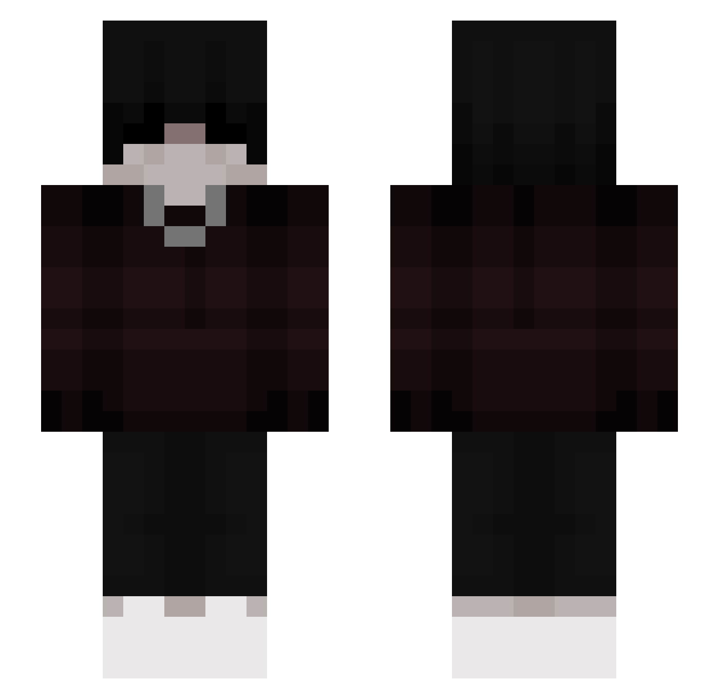 ysuspect Minecraft skin, front and back view