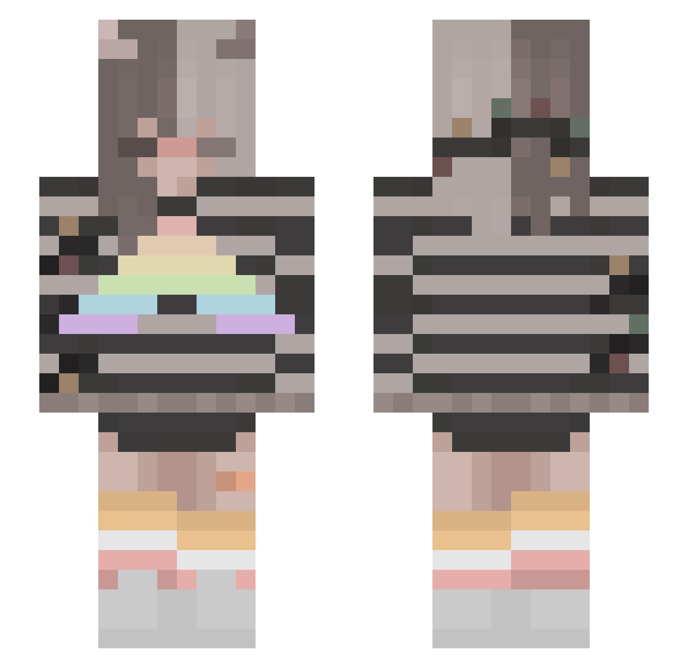 moonwolf596 Minecraft skin, front and back view