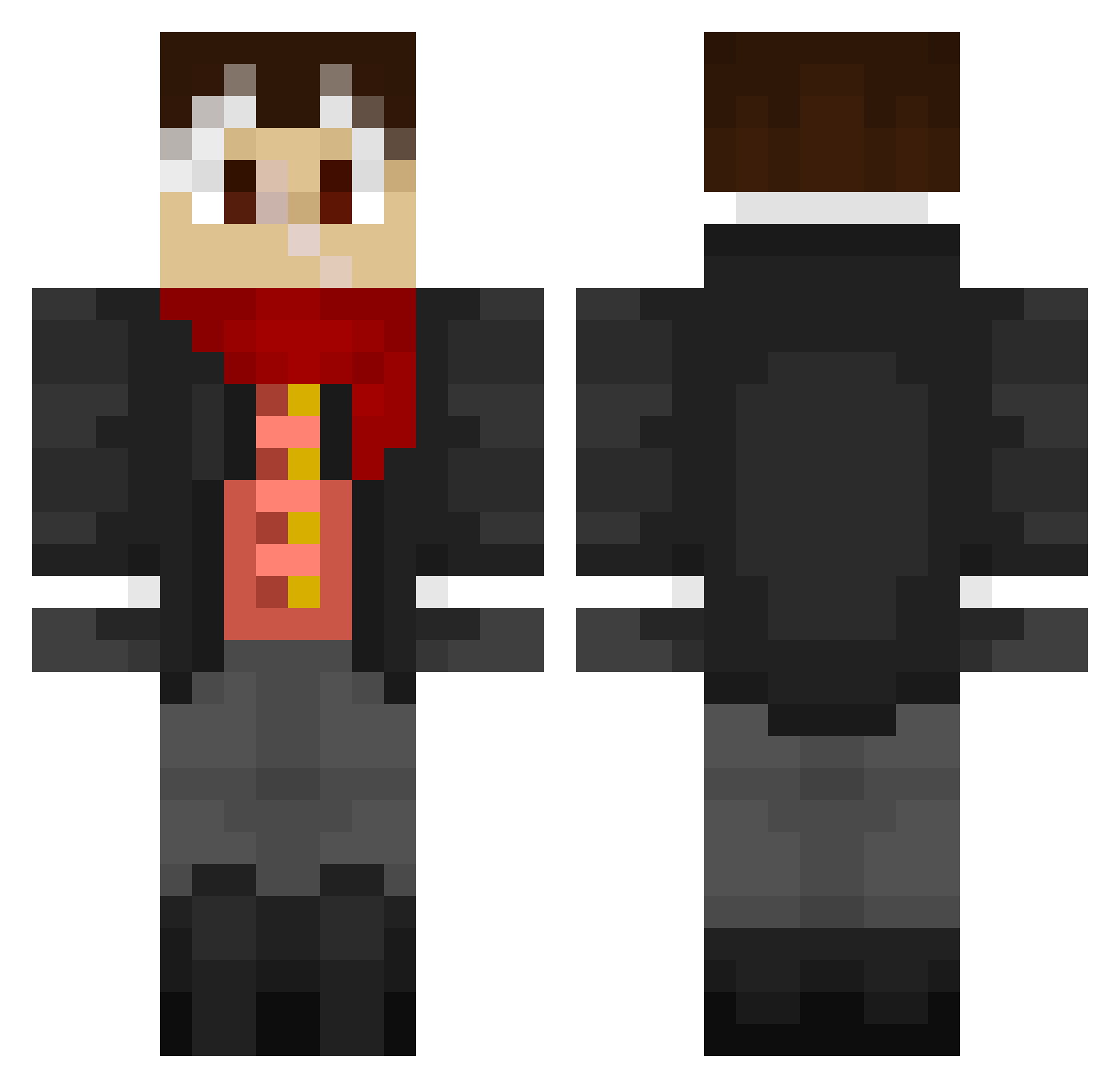 Rosoven Minecraft skin, front and back view