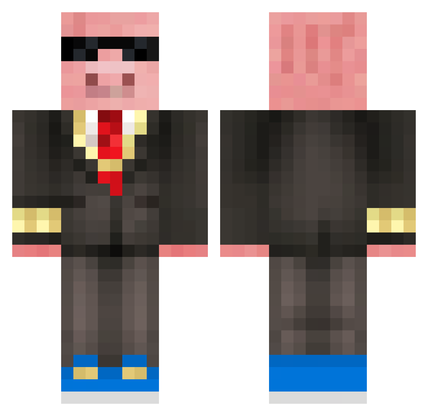 sarlosek Minecraft skin, front and back view