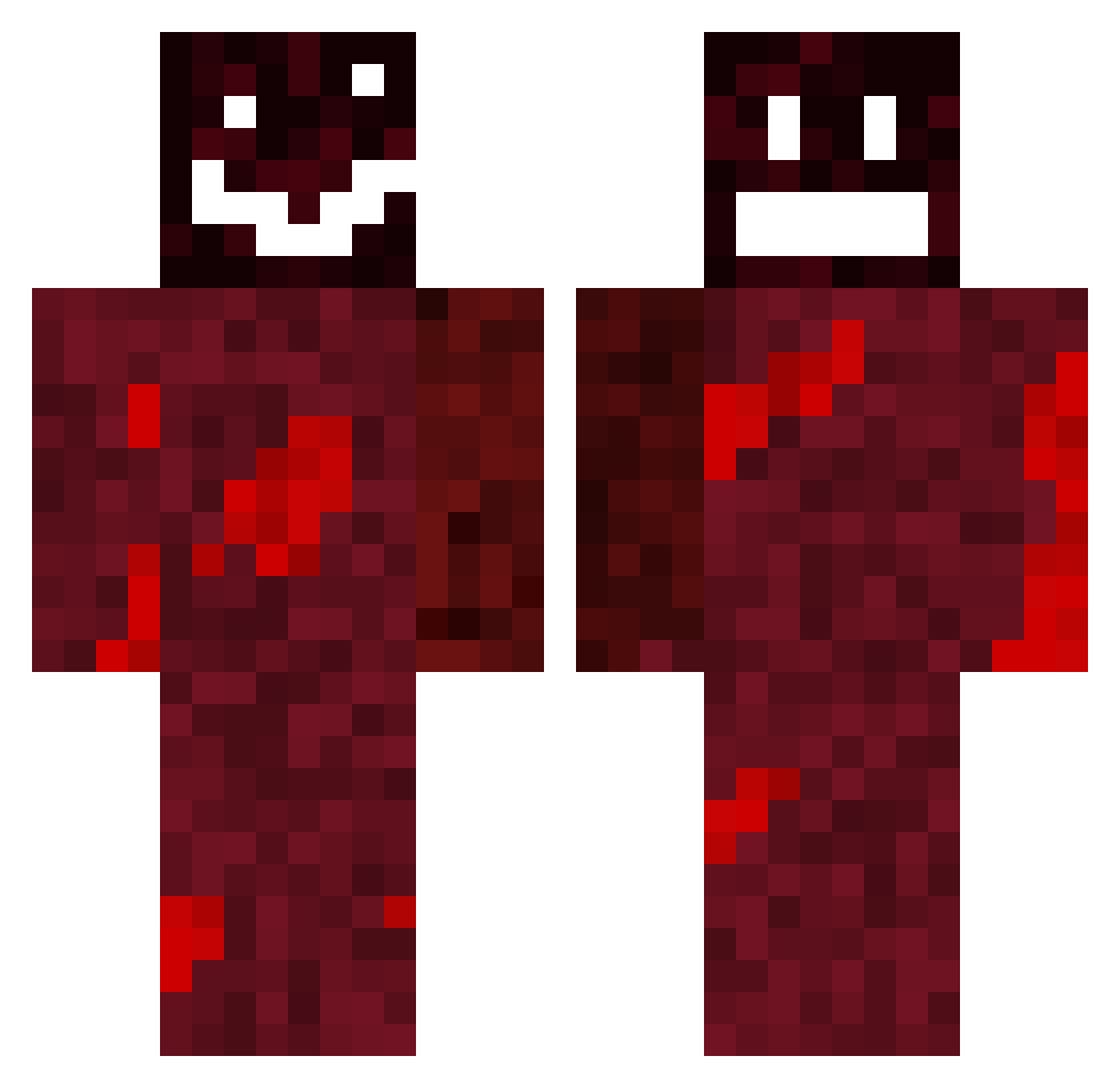 ReZeruBu Minecraft skin, front and back view