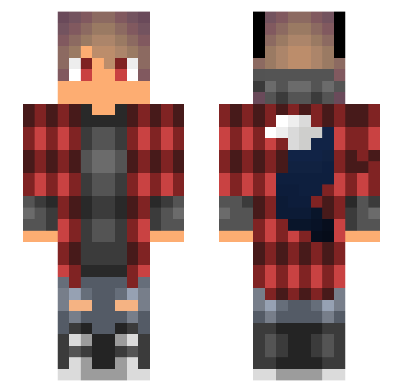 BackFisch_TV Minecraft skin, front and back view
