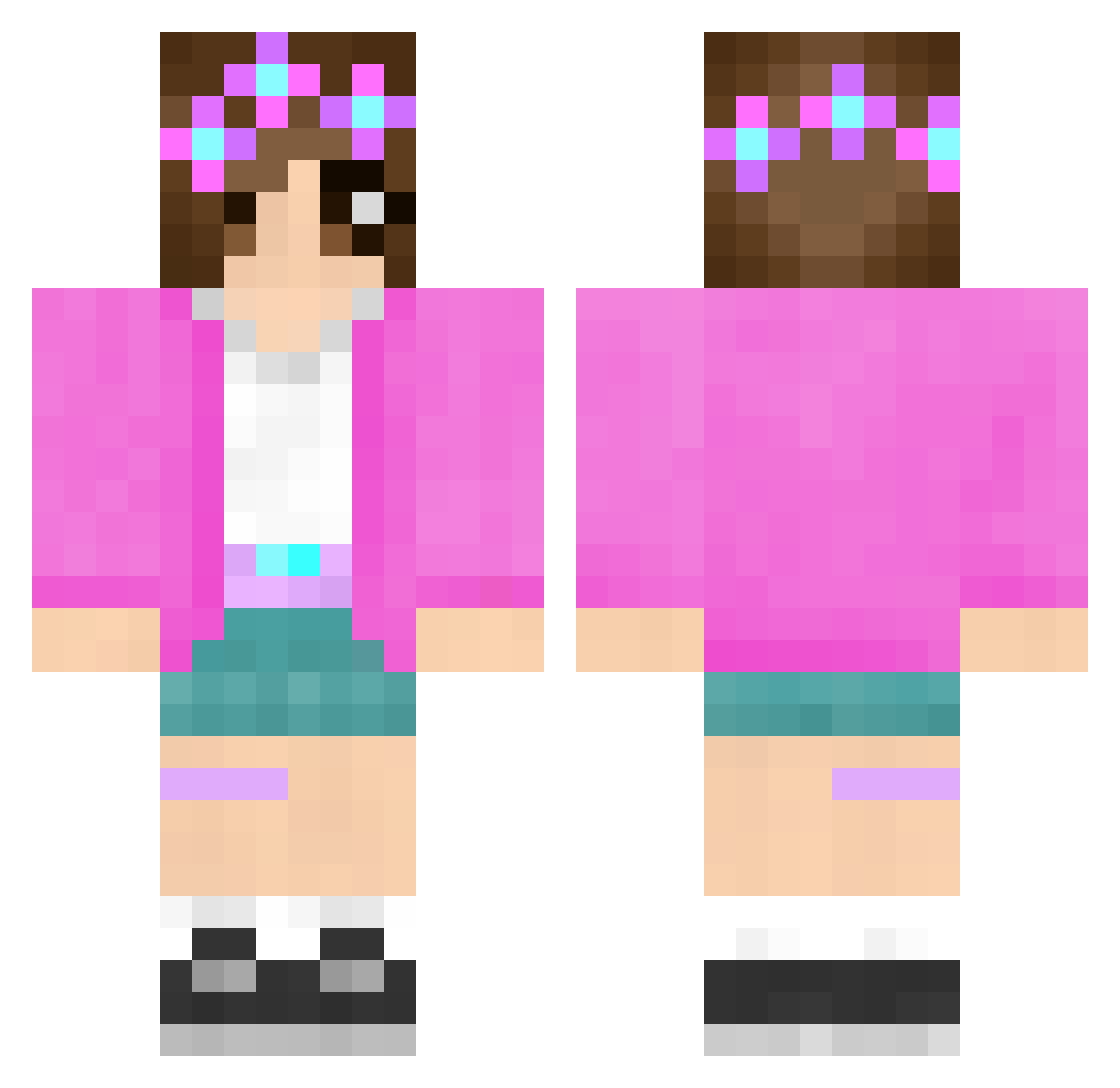 Stressmonster101 Minecraft skin, front and back view