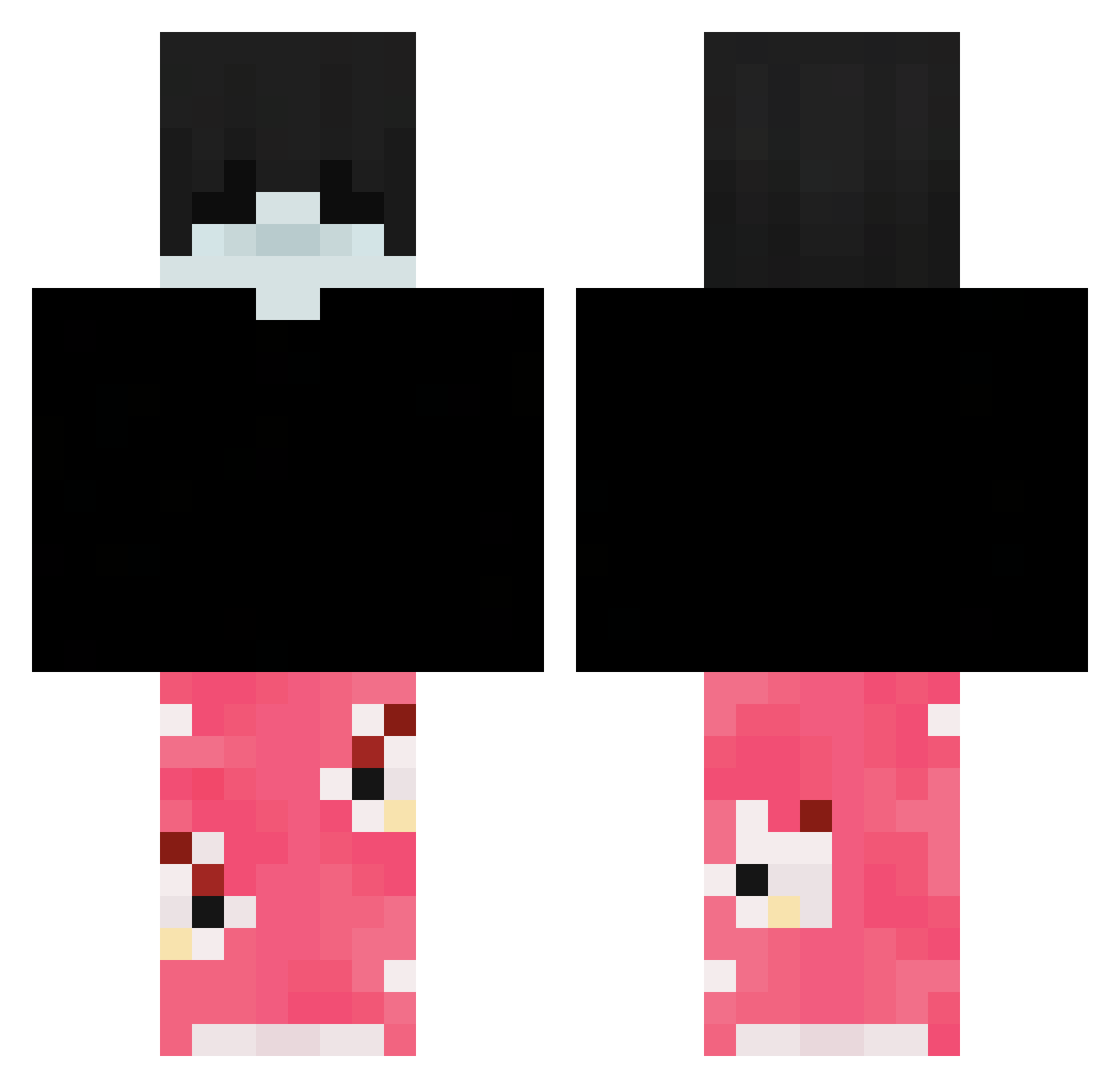 Lxoo_ Minecraft skin, front and back view