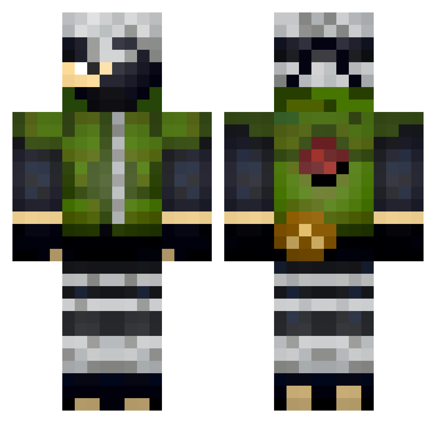 CarnifexIV Minecraft skin, front and back view