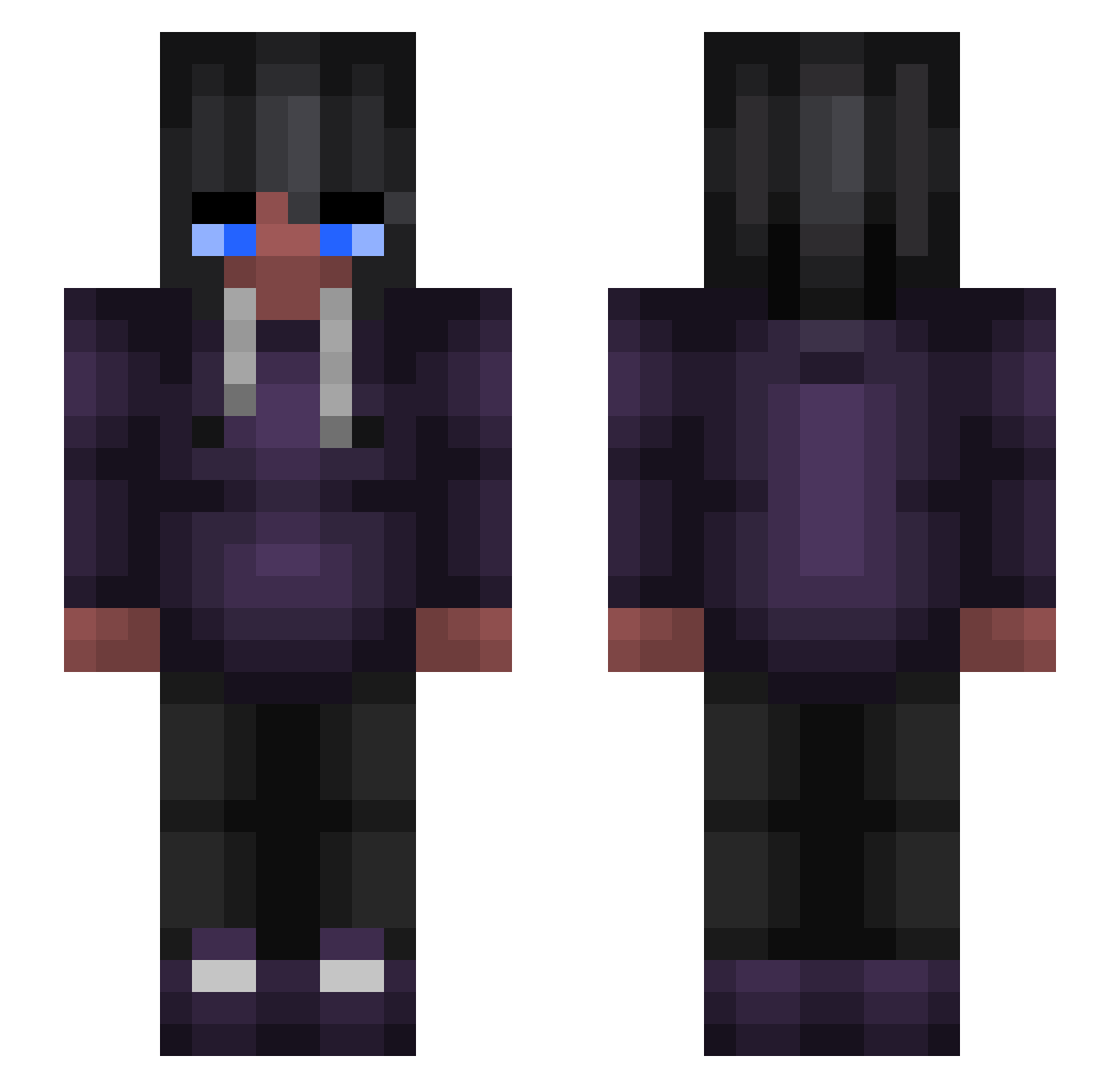 RUOMIK Minecraft skin, front and back view