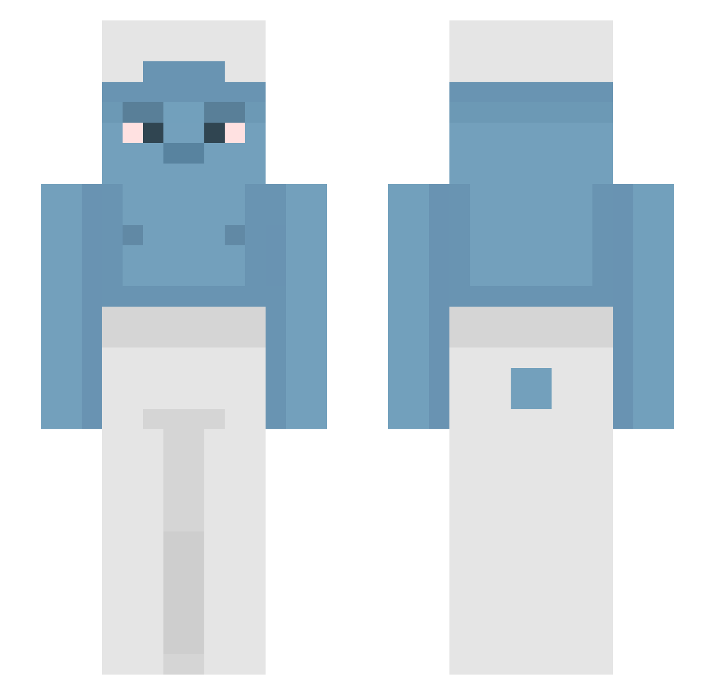 Tempxrary Minecraft skin, front and back view