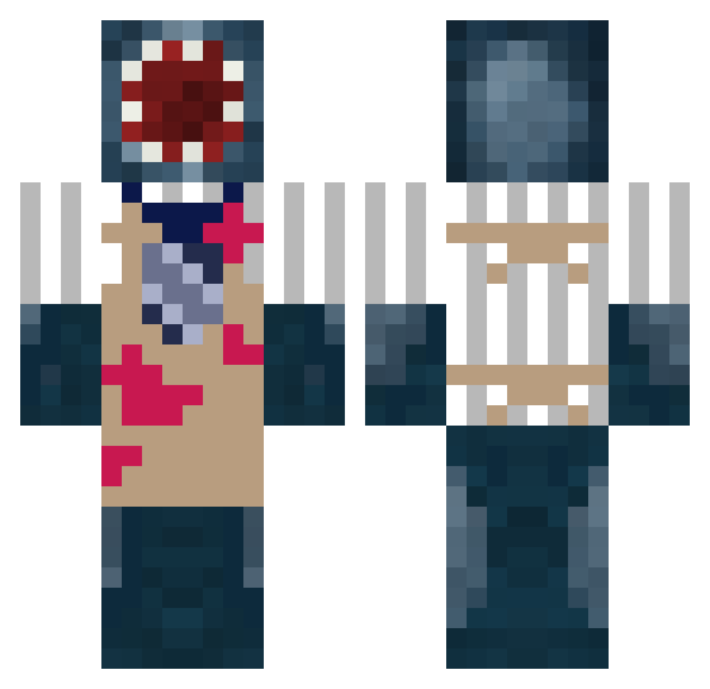 Im_a_larp_squid Minecraft skin, front and back view
