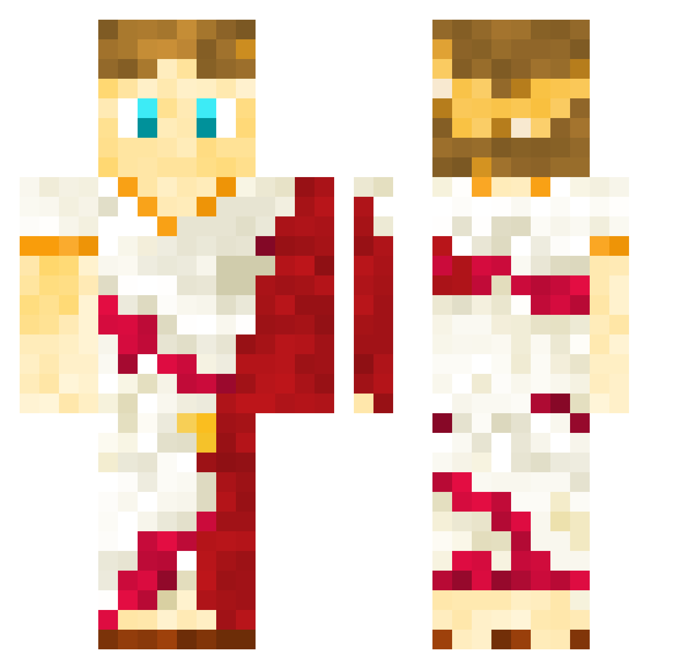 Me11y16 Minecraft skin, front and back view
