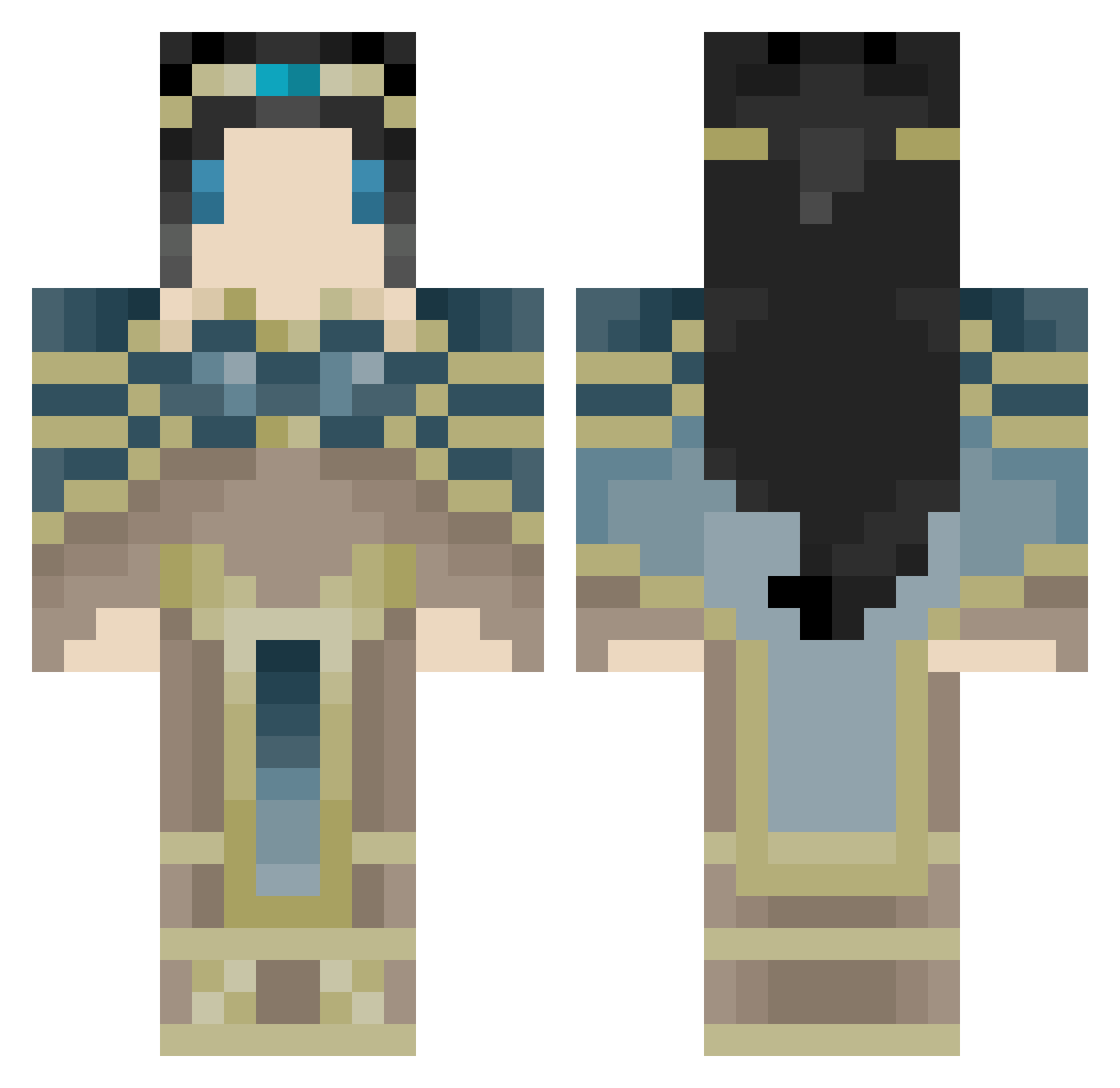 Pallas Minecraft skin, front and back view