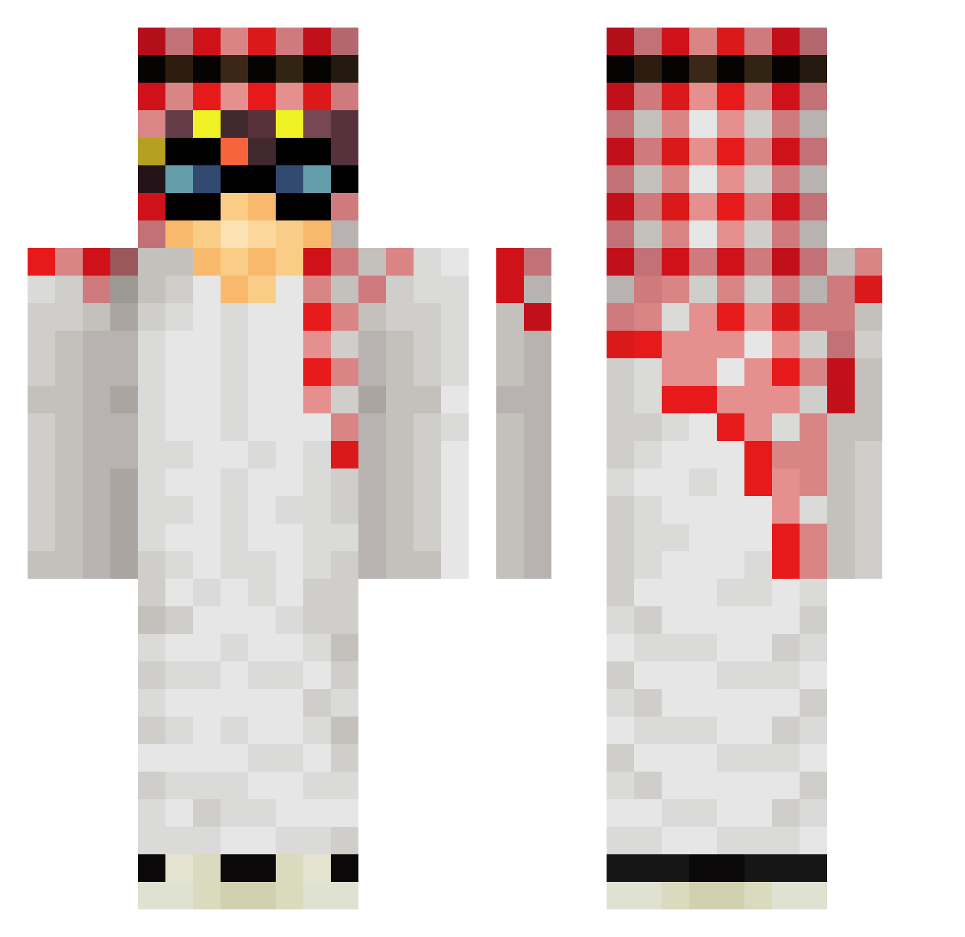 Akmenenskas Minecraft skin, front and back view