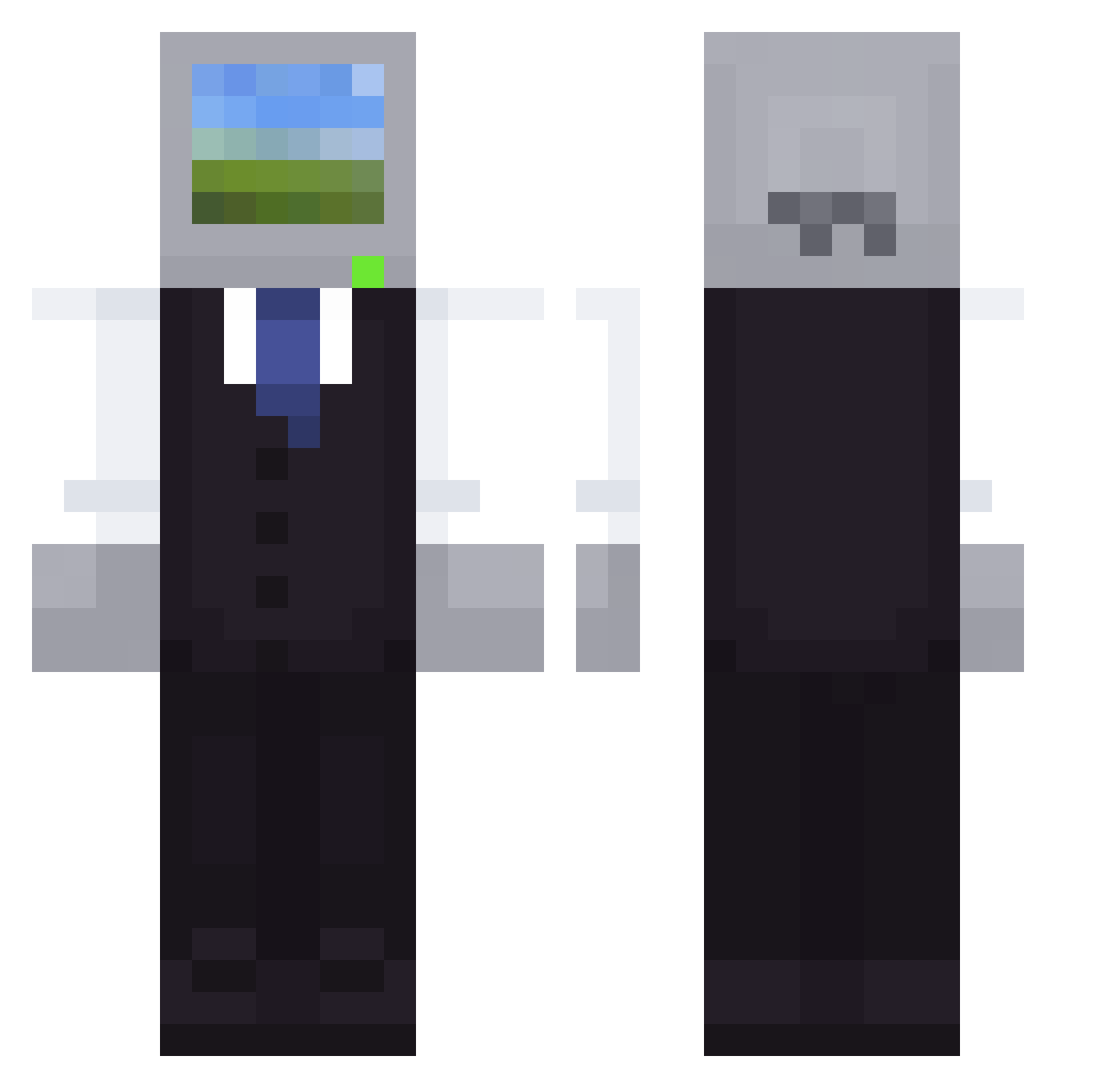 Gust_gmaming Minecraft skin, front and back view