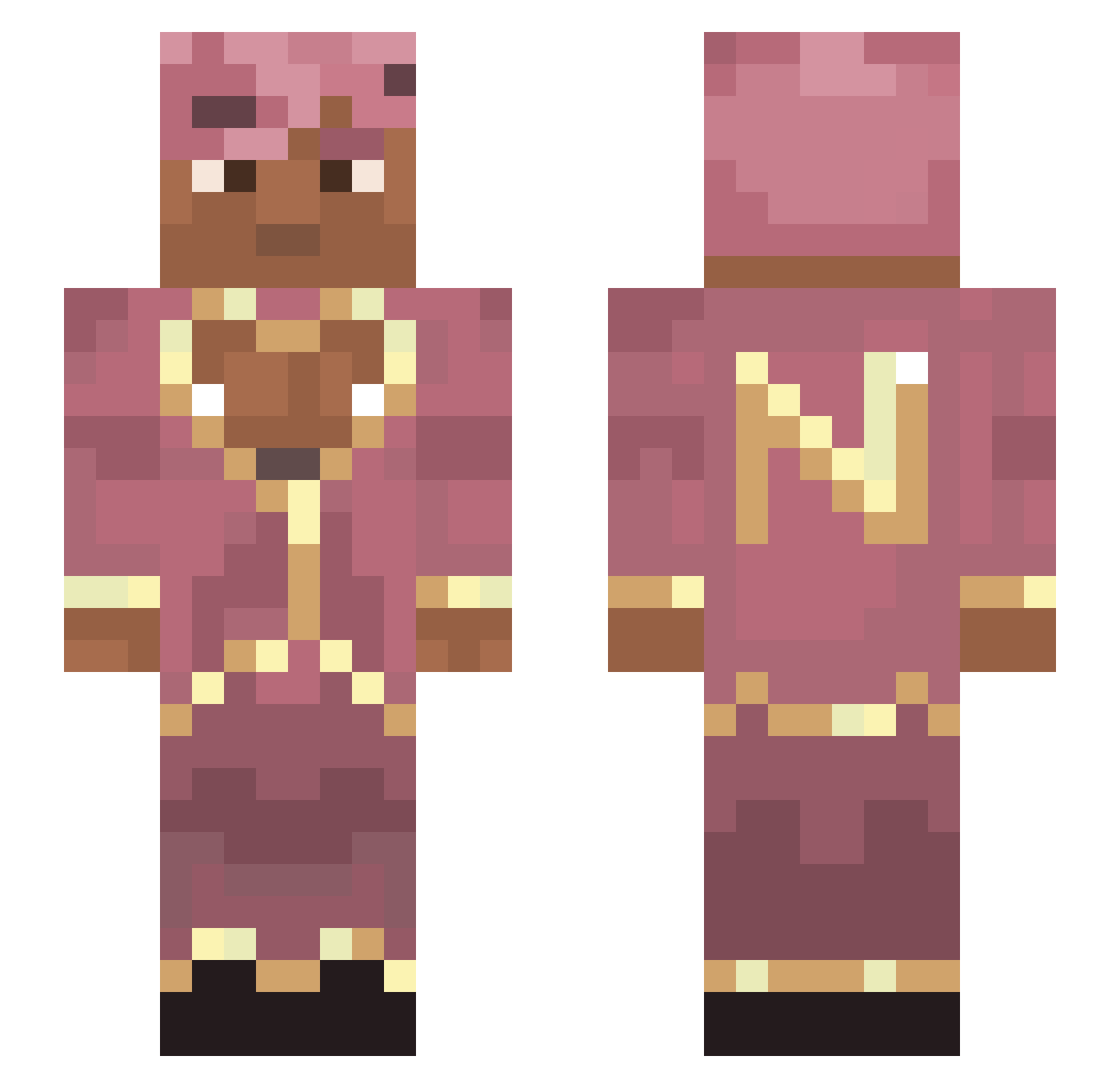 Odheim Minecraft skin, front and back view