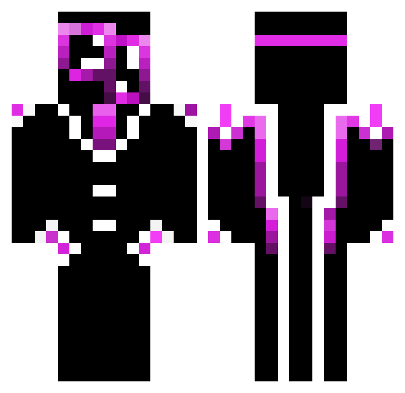 Poatatio Minecraft skin, front and back view