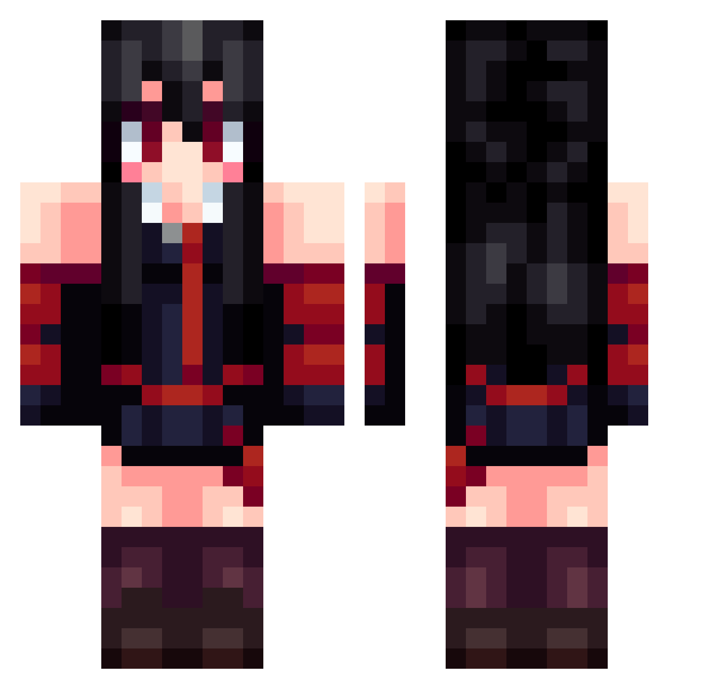 LekaEra Minecraft skin, front and back view