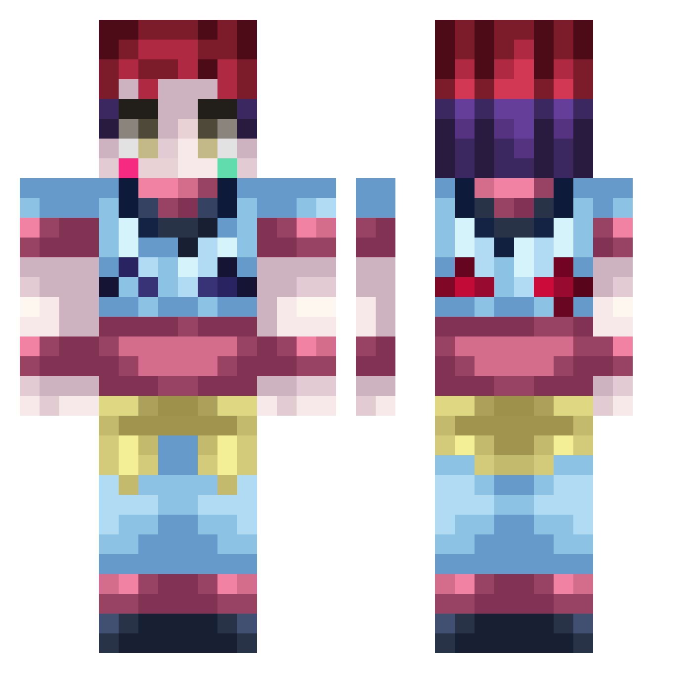 Aydrian11 Minecraft skin, front and back view