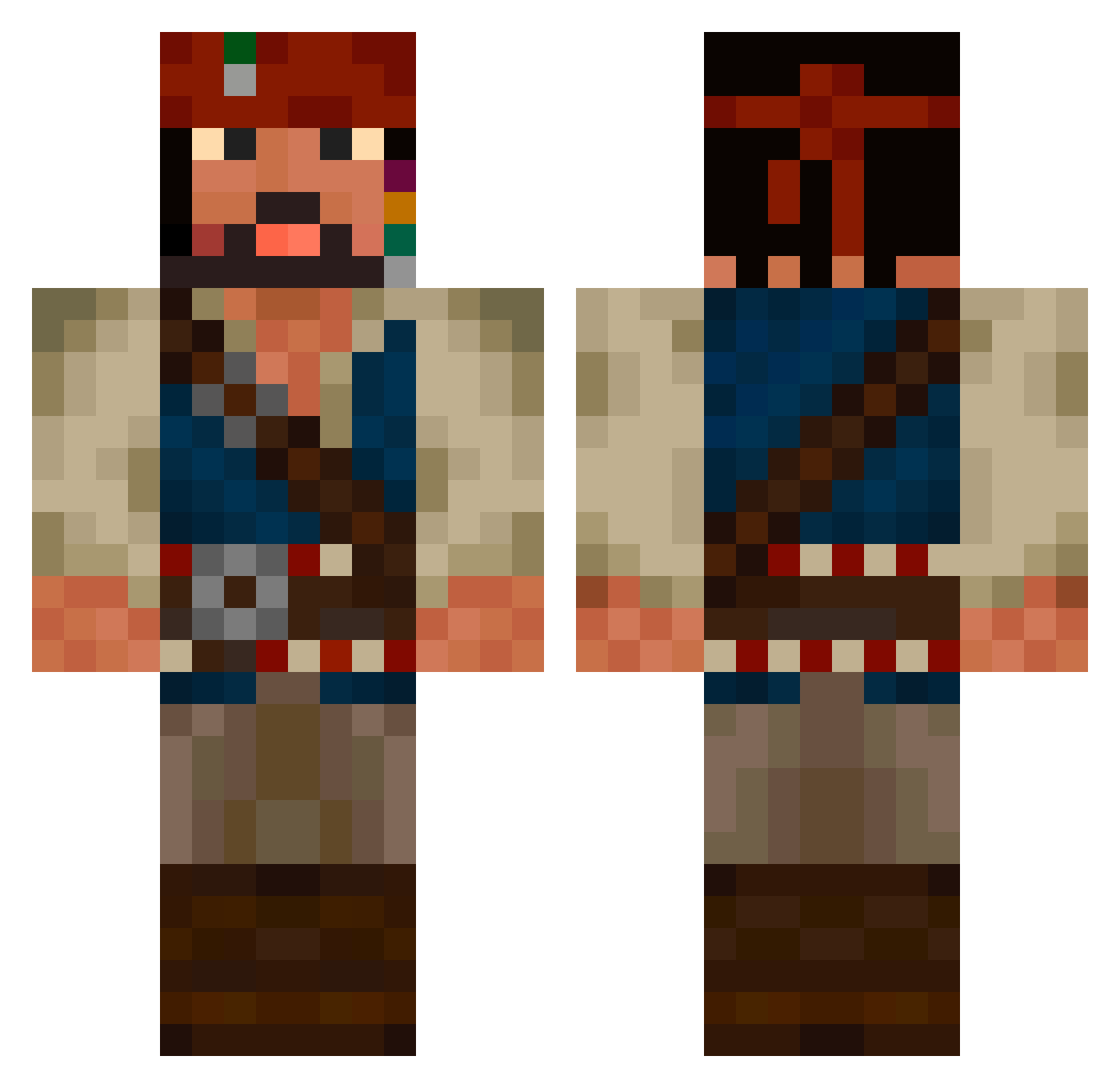 Piipiia Minecraft skin, front and back view