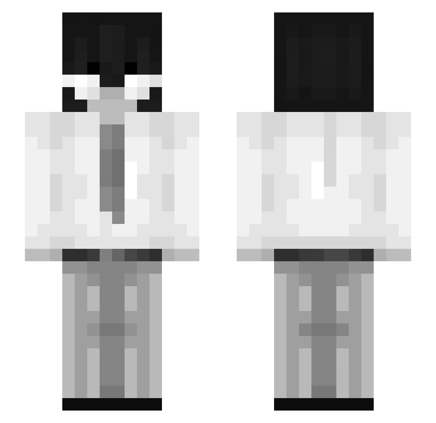 Kimipop Minecraft skin, front and back view