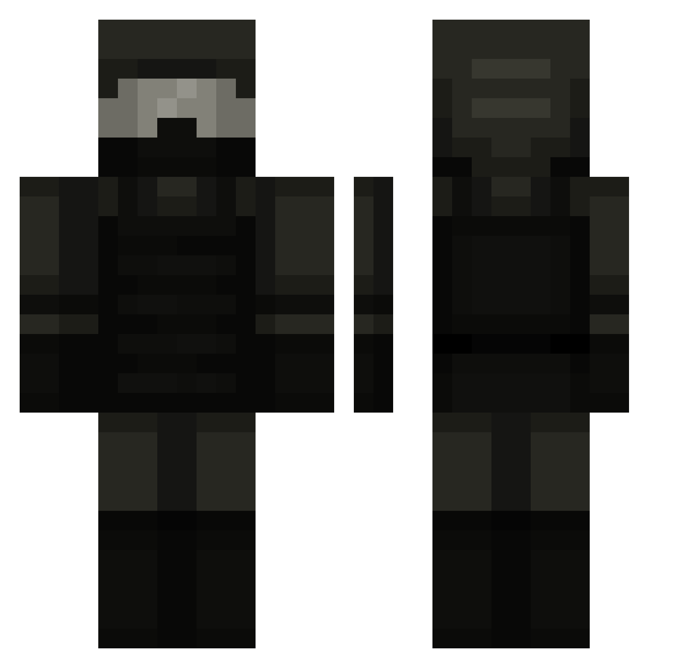 Kyors Minecraft skin, front and back view