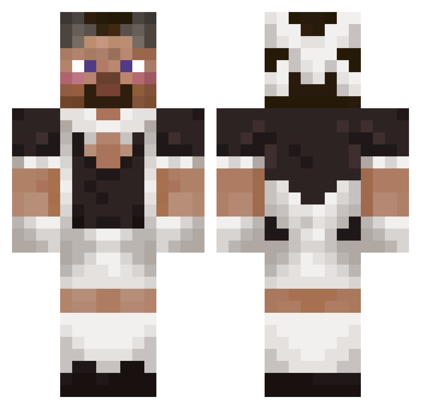 Dawidowskii0 Minecraft skin, front and back view