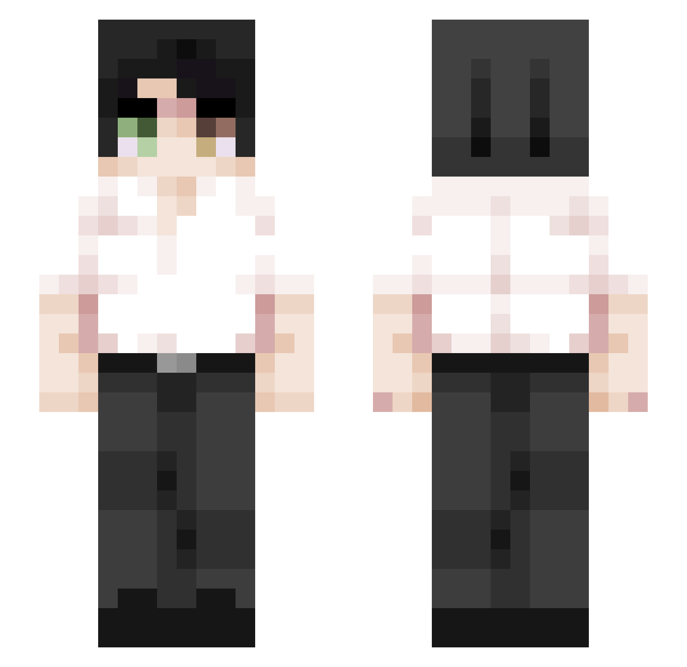 TheoSelf Minecraft skin, front and back view