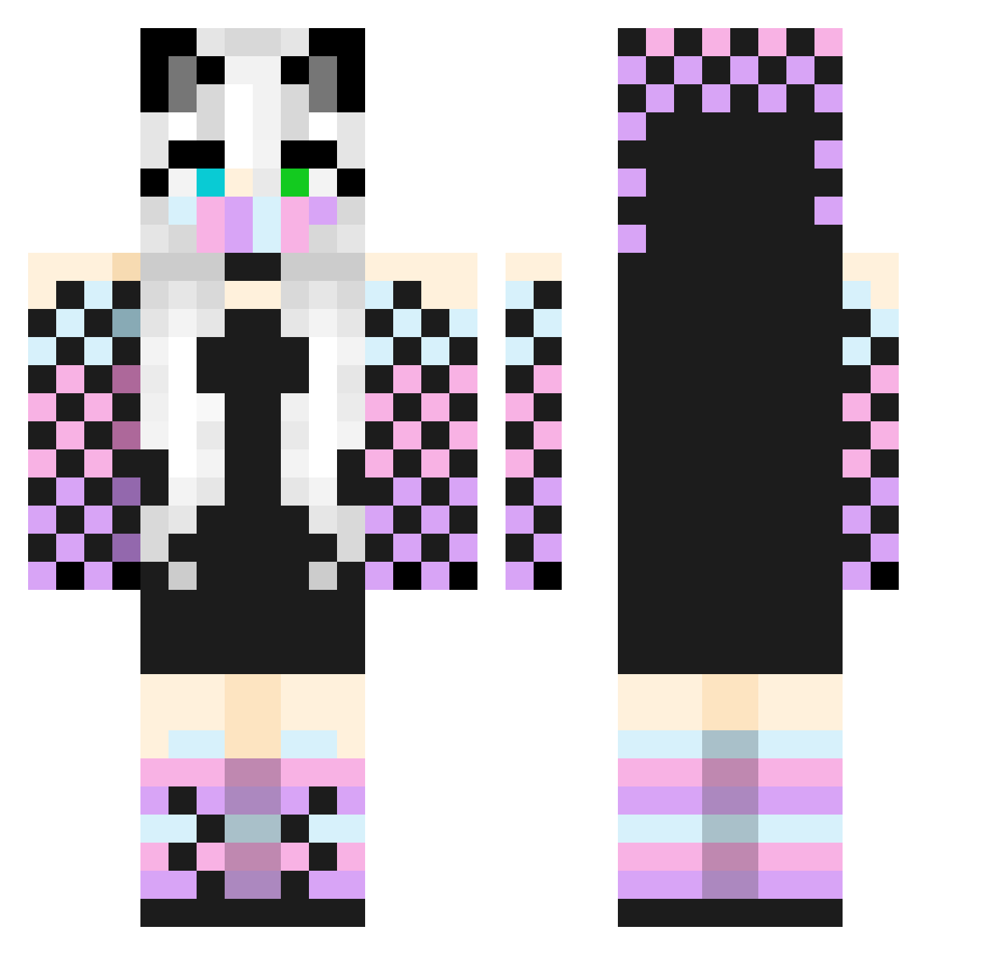 JaceThePvPKing Minecraft skin, front and back view