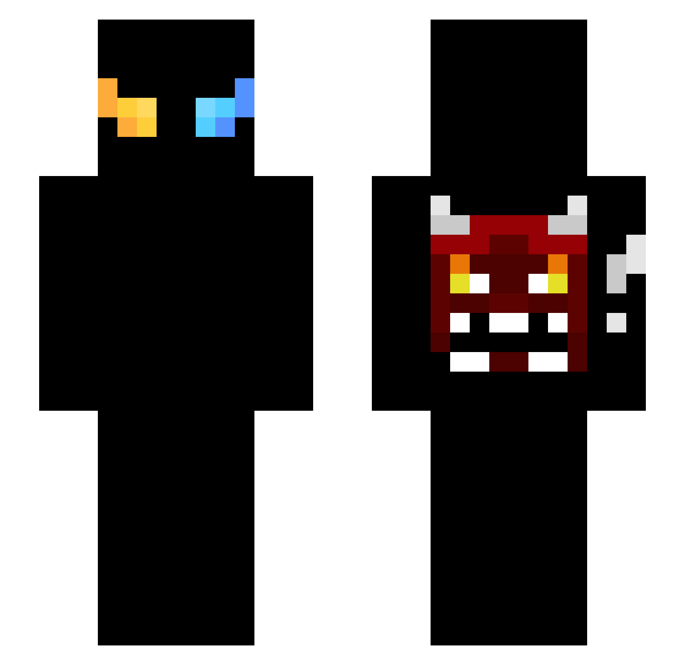 Ok4xbox Minecraft skin, front and back view