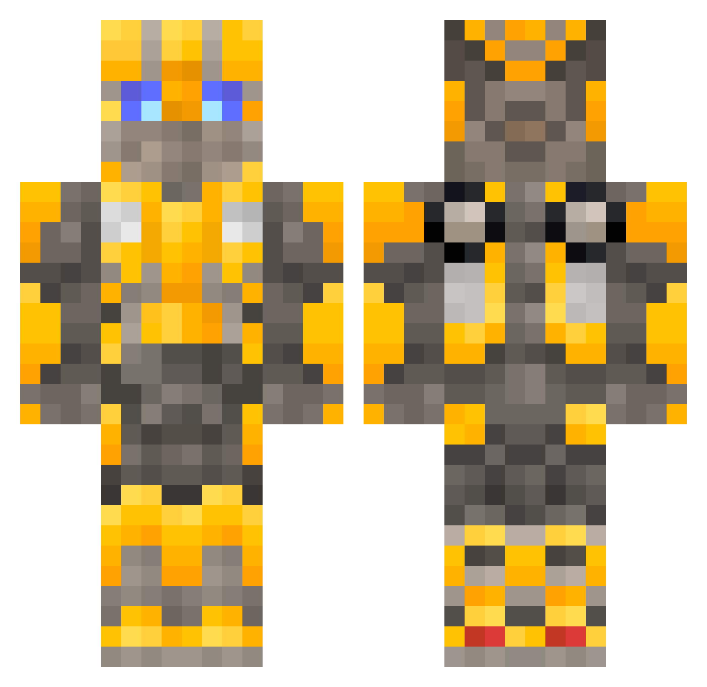 DatSpiderFox Minecraft skin, front and back view