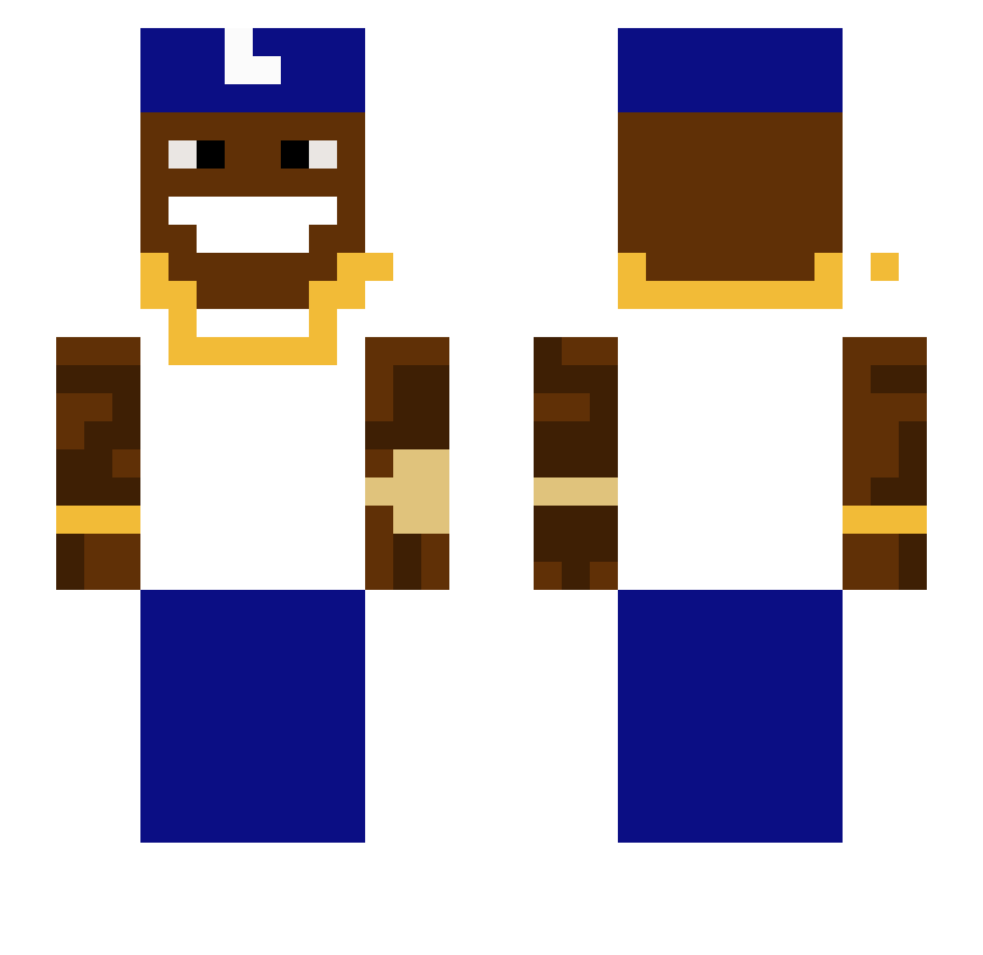 MrBeast6000 Minecraft skin, front and back view