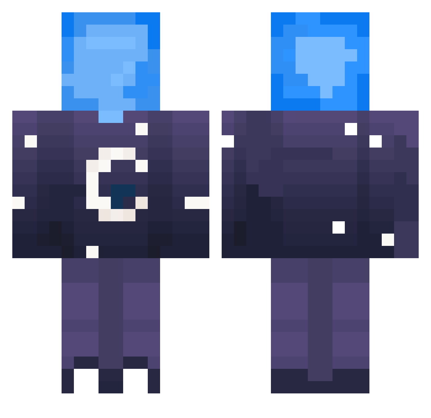 Ilunarisk Minecraft skin, front and back view