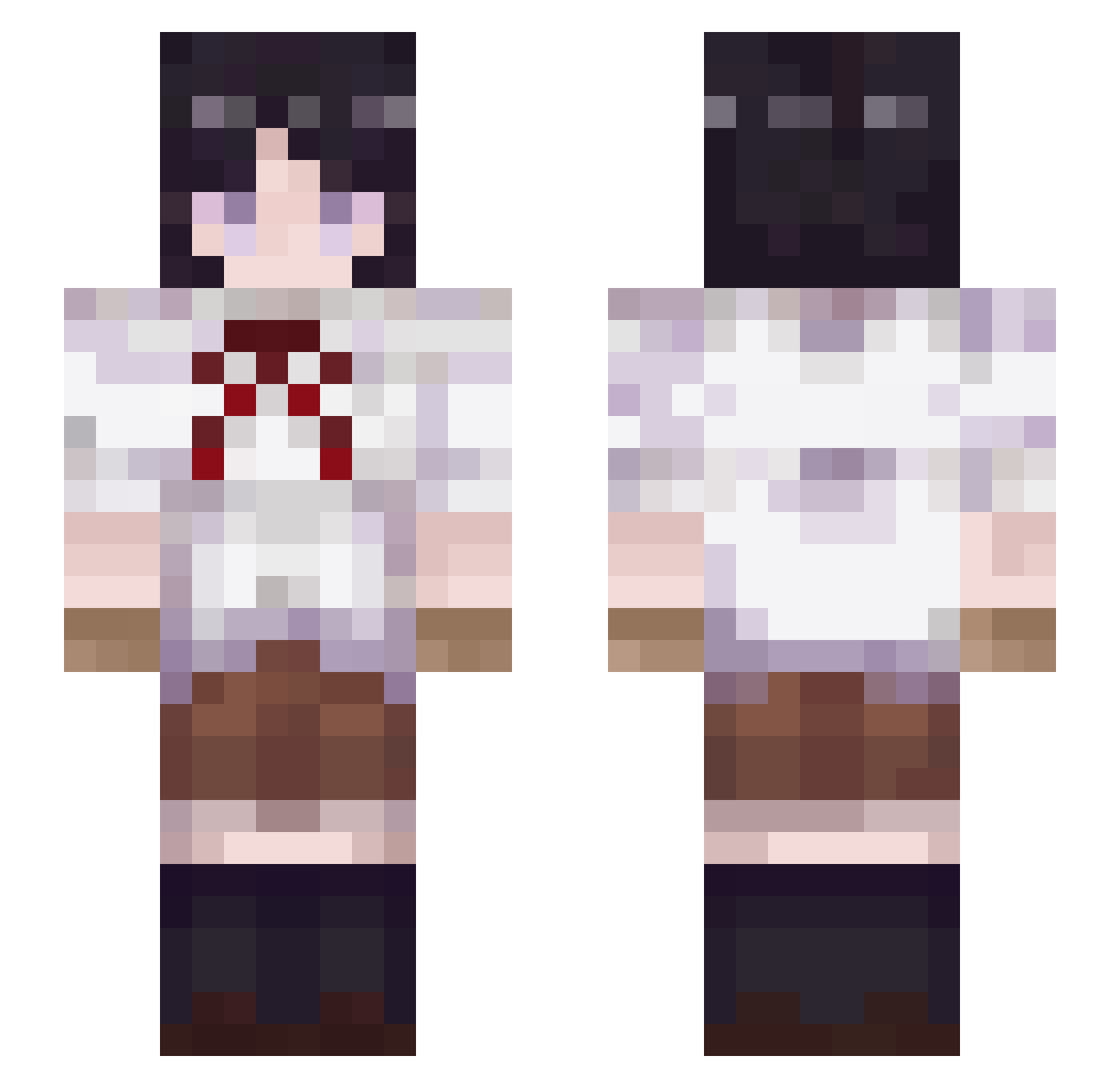 ratioWorL Minecraft skin, front and back view