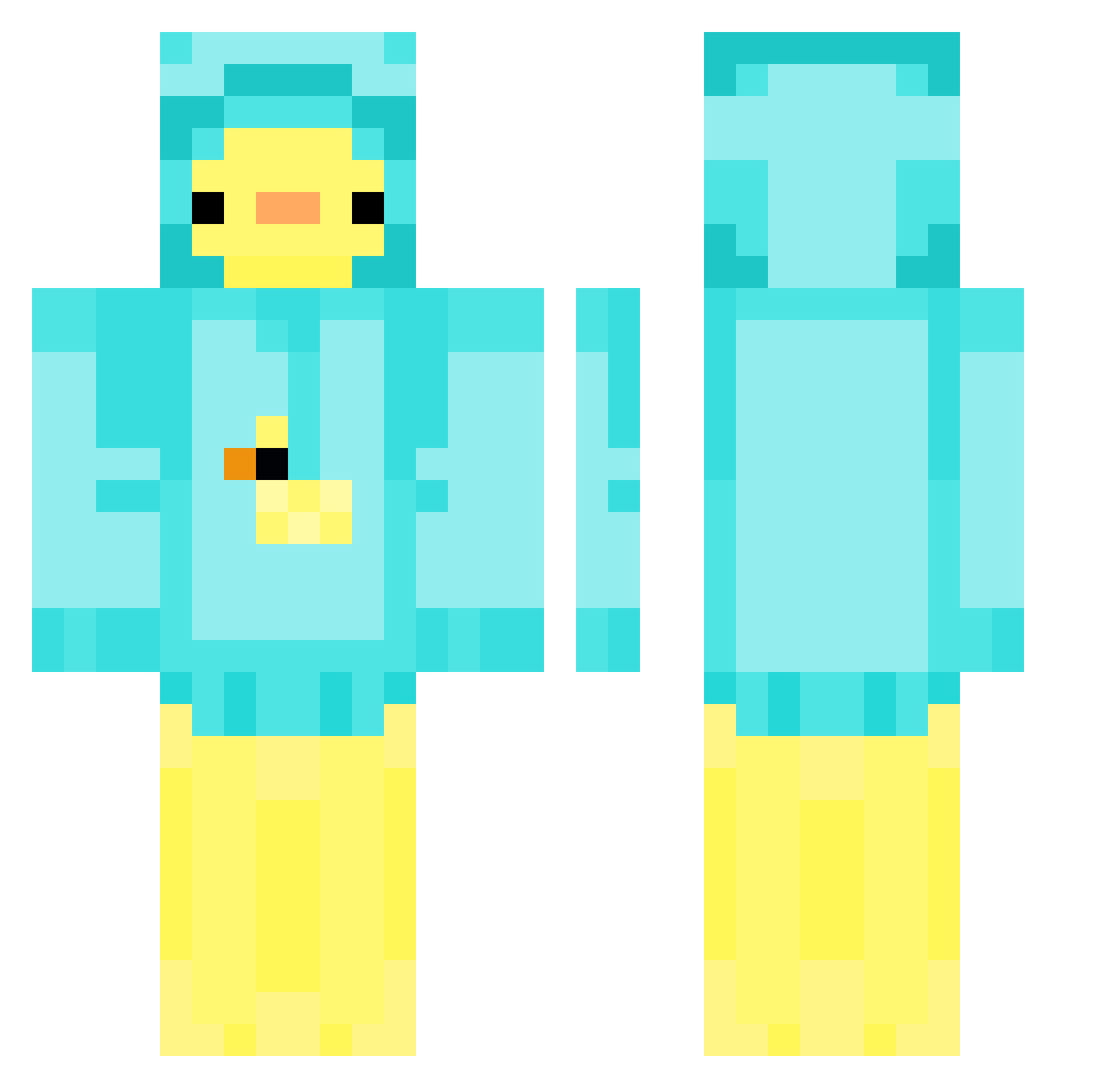RollMeOneKanobe_ Minecraft skin, front and back view