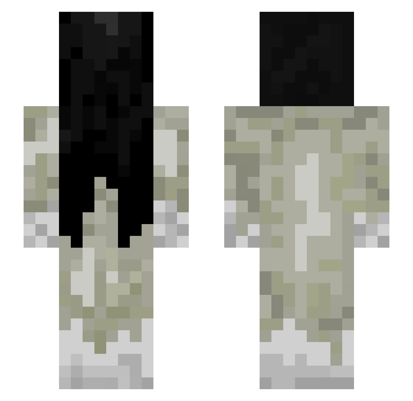 Looziex Minecraft skin, front and back view