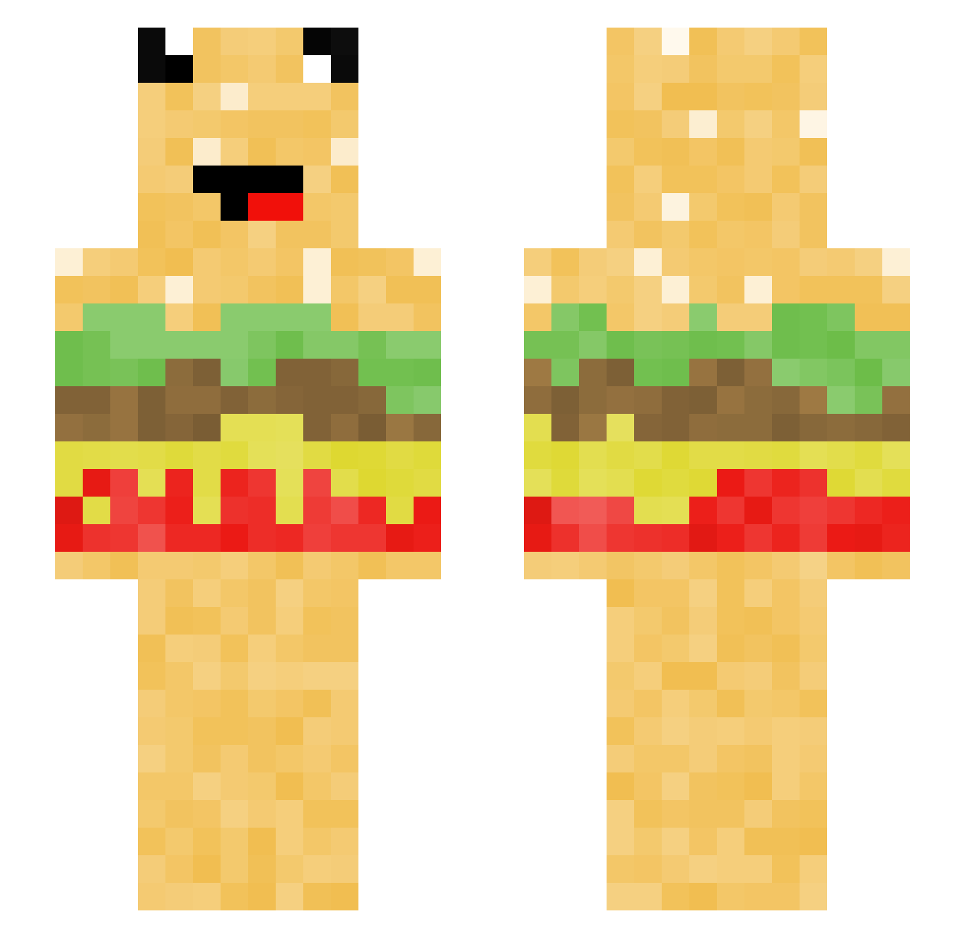 TheSimplest23 Minecraft skin, front and back view