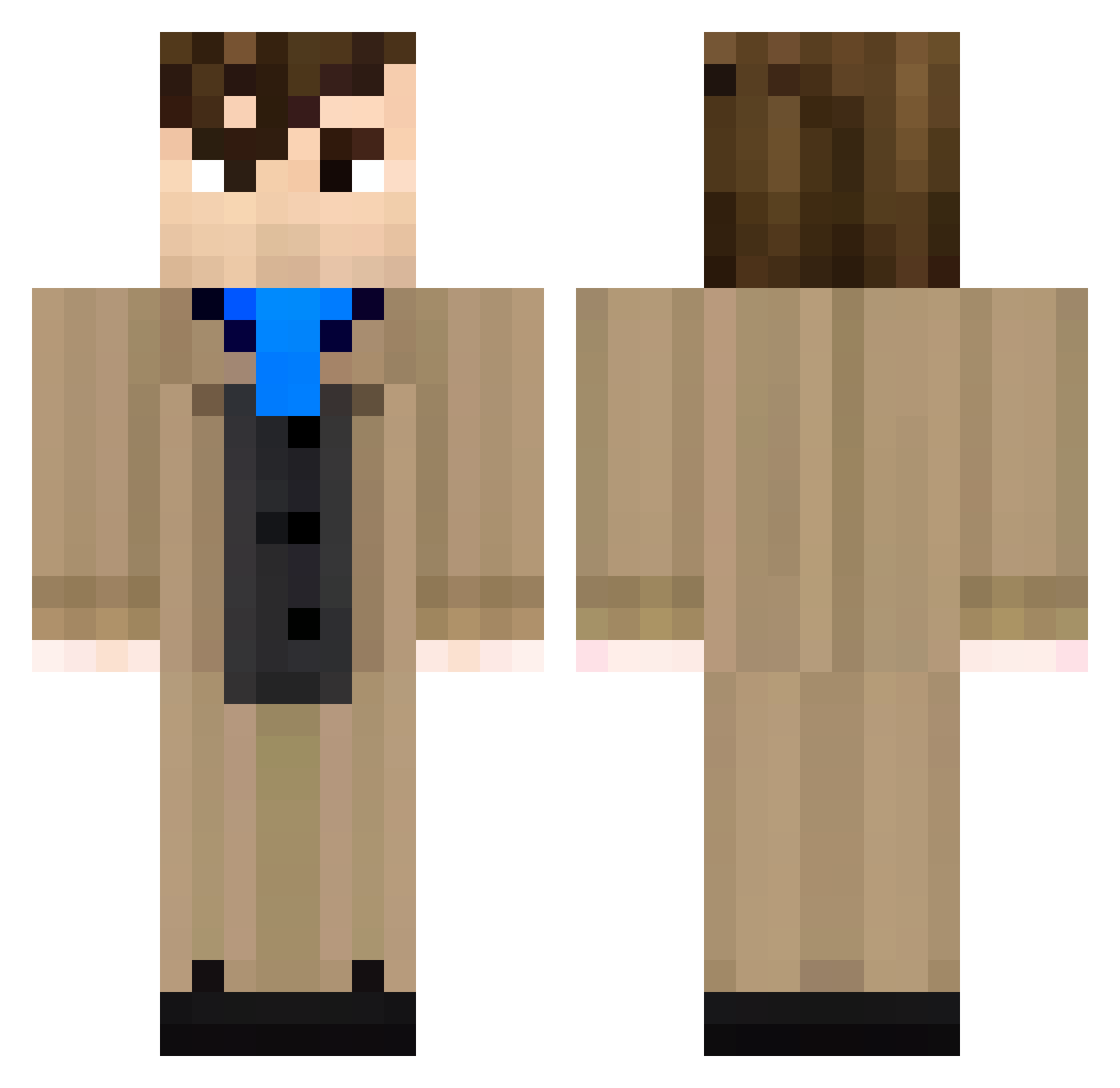 Wxtherd Minecraft skin, front and back view