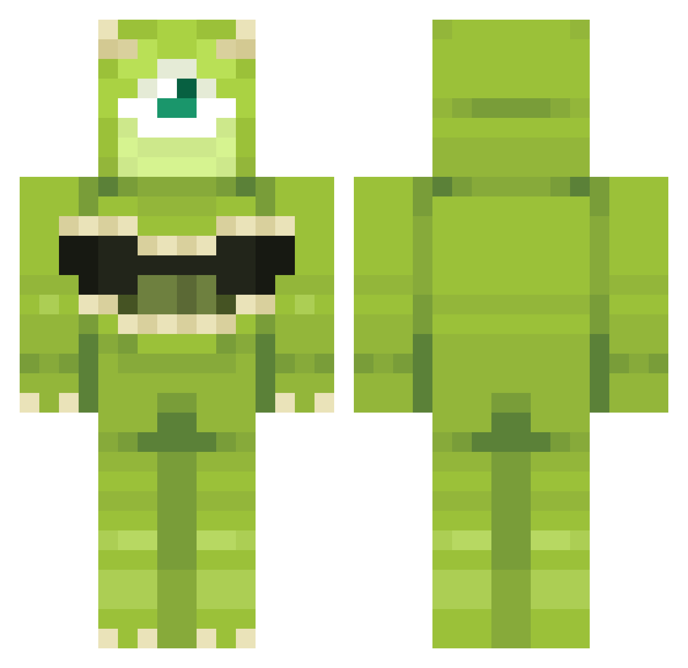 Sneegsnag Minecraft skin, front and back view