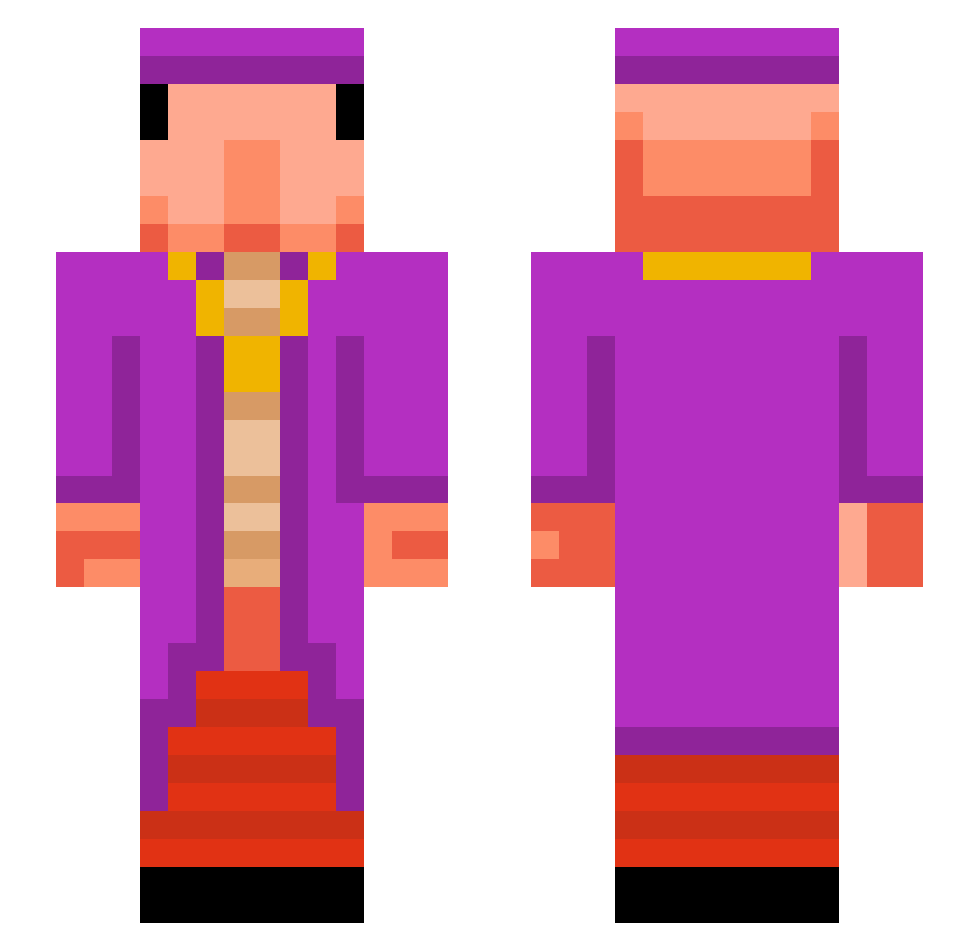 SmolAndMighty Minecraft skin, front and back view