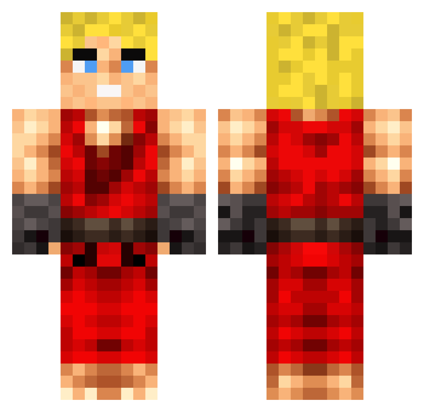 imposterinposter Minecraft skin, front and back view