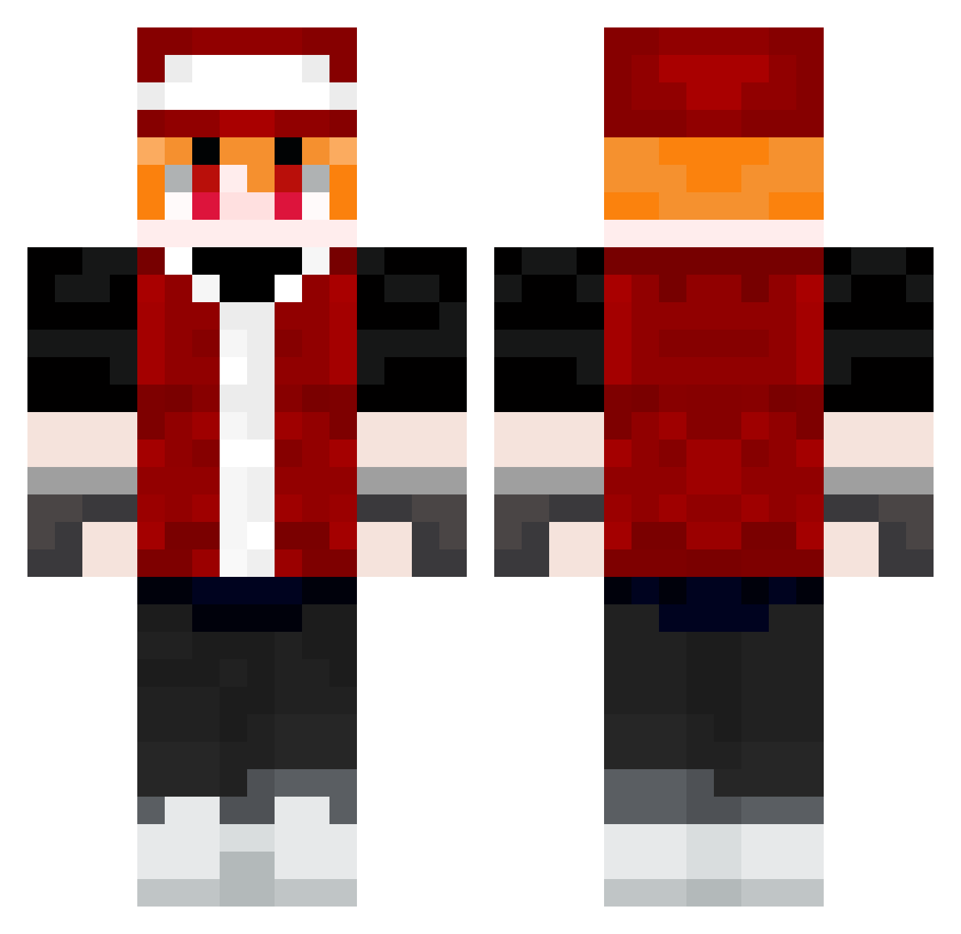 Roobsery Minecraft skin, front and back view