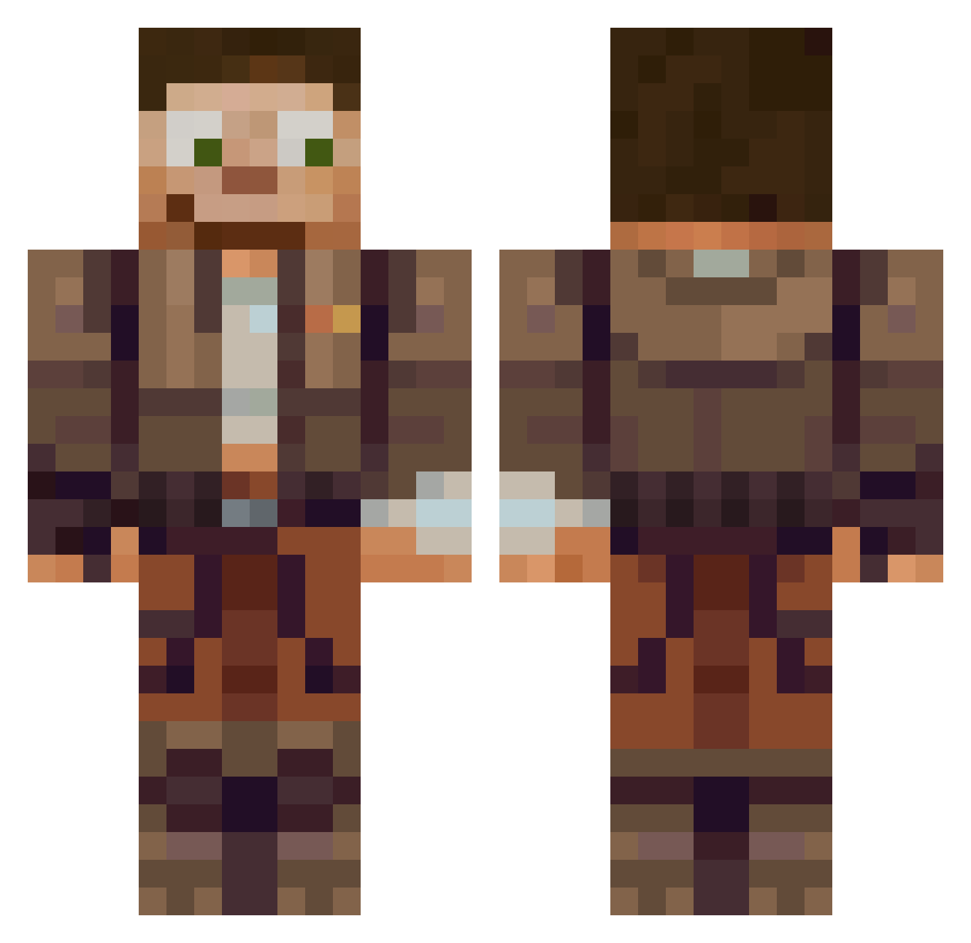 GoodTimeWithScar Minecraft skin, front and back view