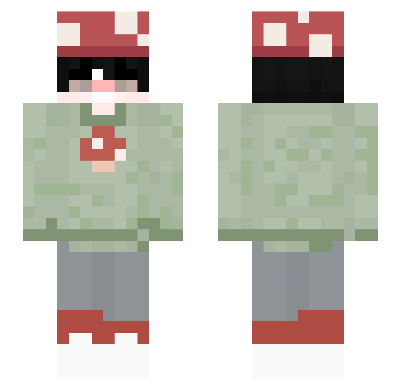 calebttx Minecraft skin, front and back view