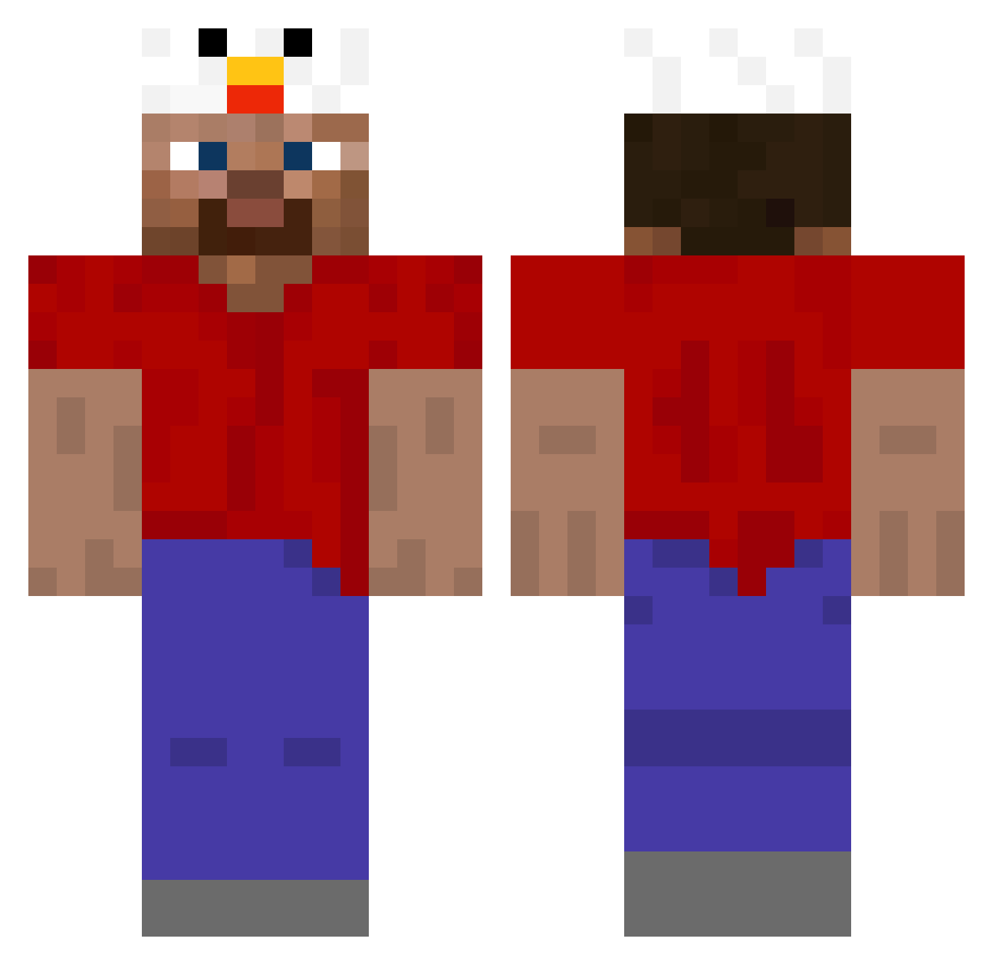 Mooch Minecraft skin, front and back view