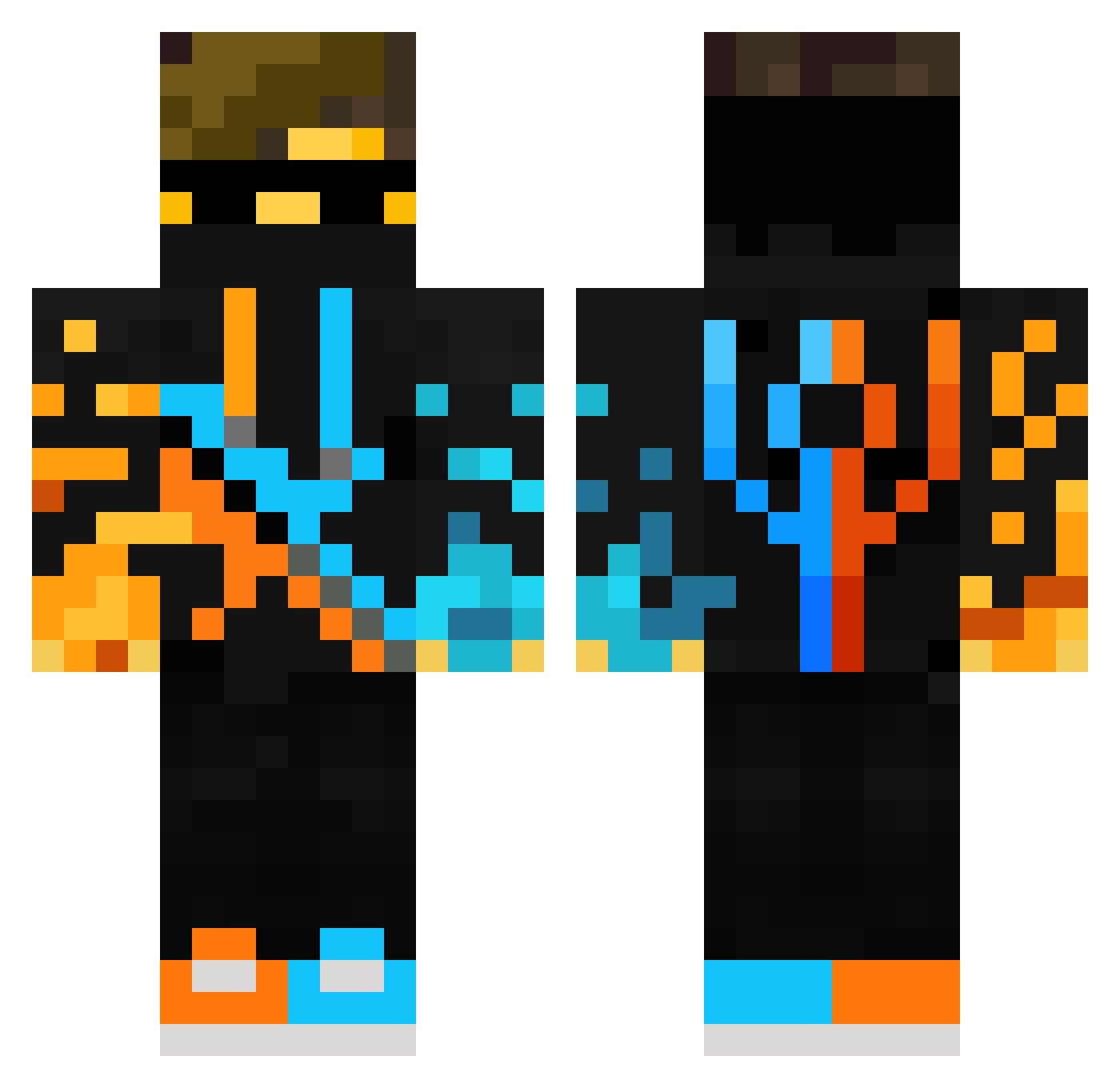 HellSlayer6429 Minecraft skin, front and back view