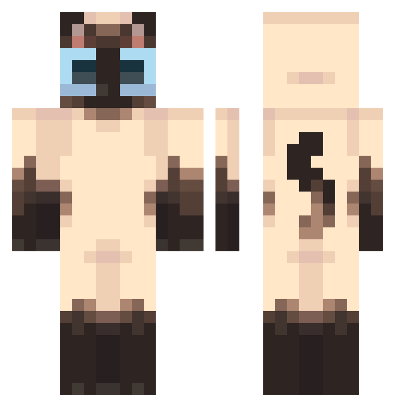 DabGamer Minecraft skin, front and back view