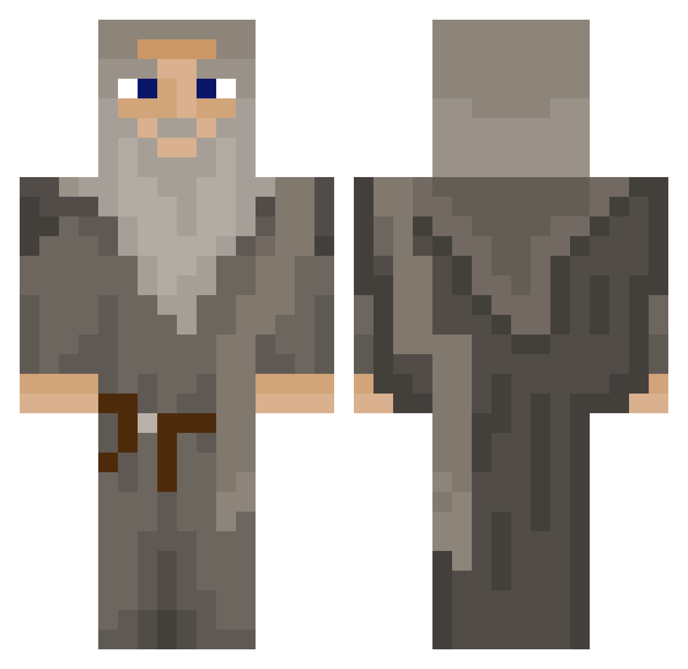 cheekyLC Minecraft skin, front and back view