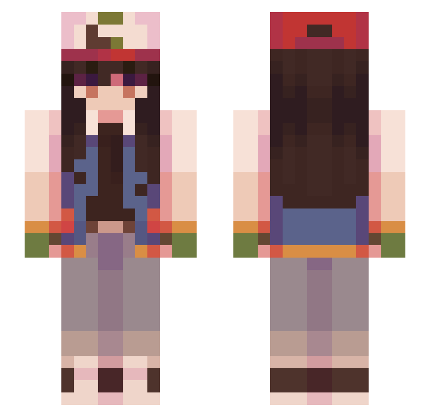 luncekx Minecraft skin, front and back view