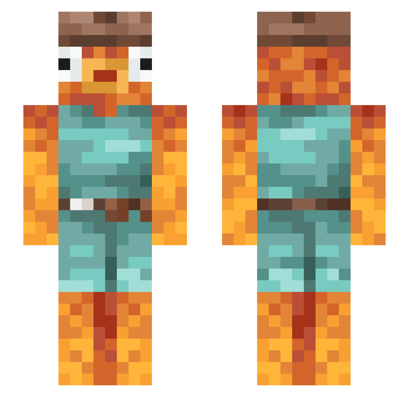 Rusty_Wood Minecraft skin, front and back view